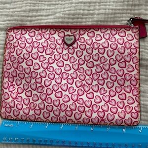 Coach pink big bag makeup bag travel bag catch all bag